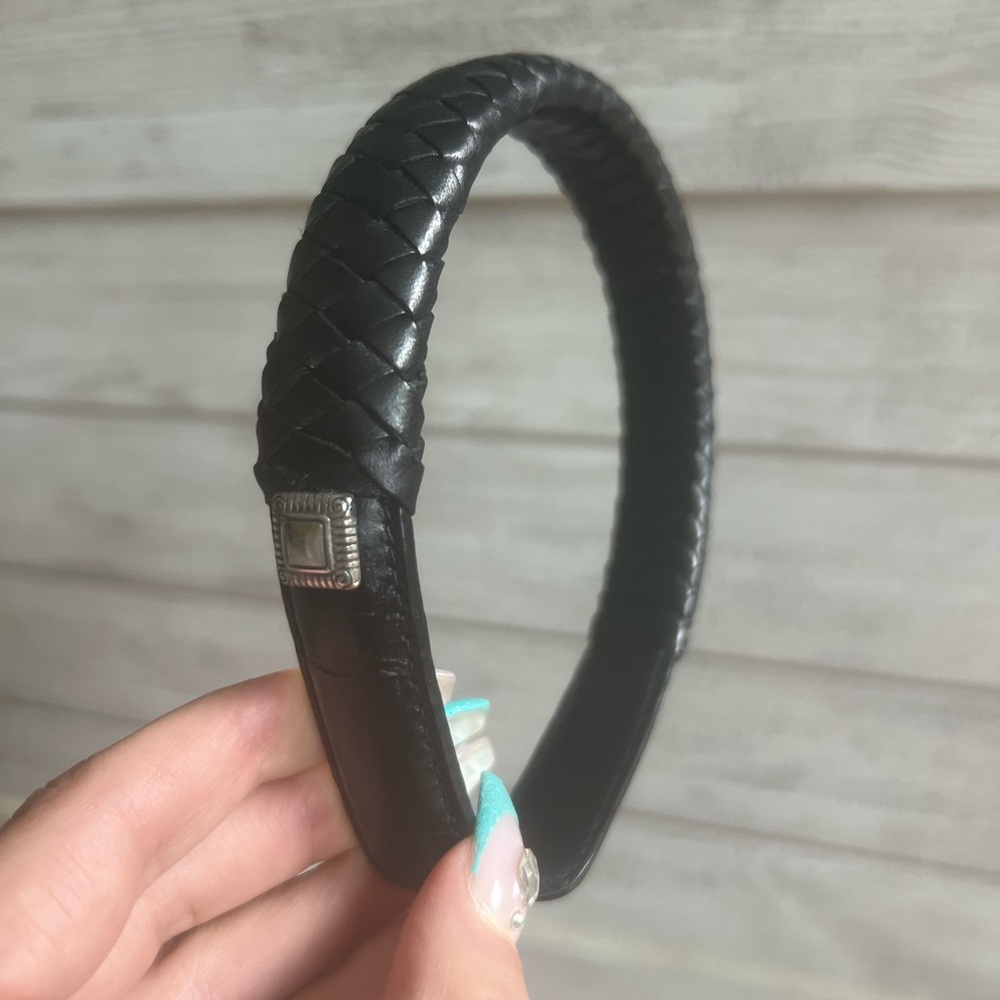 Brighton Black Leather Headband